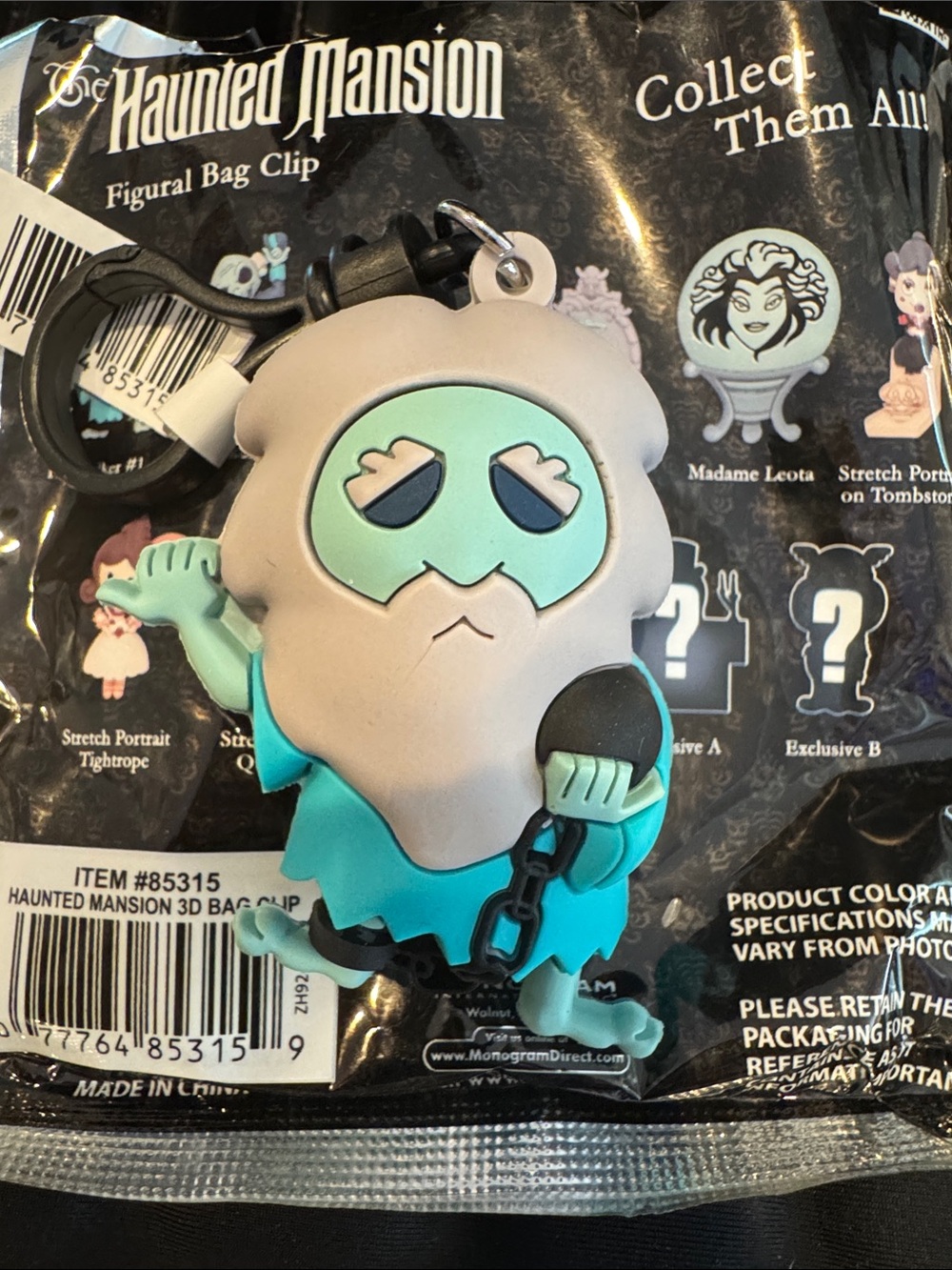 Haunted Mansion Hitchhiker #1 Figural Bag Clip Keychain - Blue/Gray